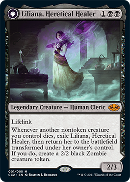 Liliana, Heretical Healer // Liliana, Defiant Necromancer [Commander Collection: Black] | Anubis Games and Hobby