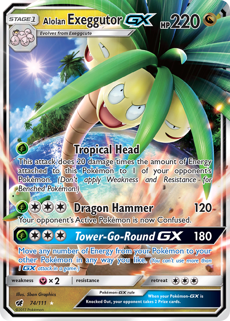 Alolan Exeggutor GX (74/111) [Sun & Moon: Crimson Invasion] | Anubis Games and Hobby