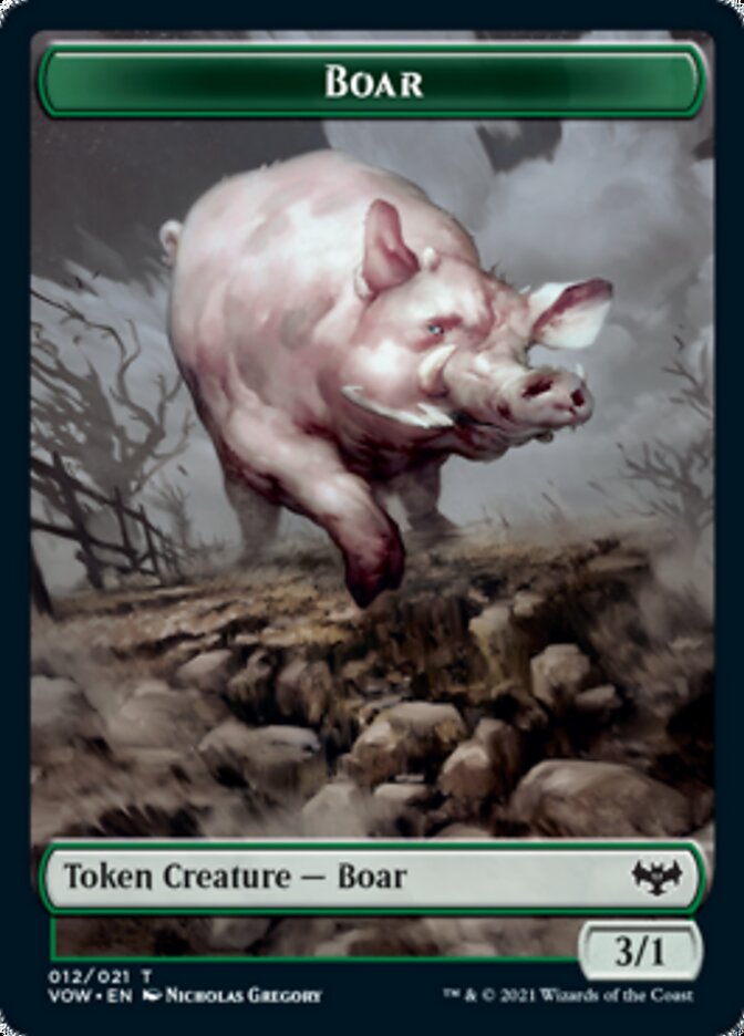 Blood // Boar Double-Sided Token [Innistrad: Crimson Vow Tokens] | Anubis Games and Hobby
