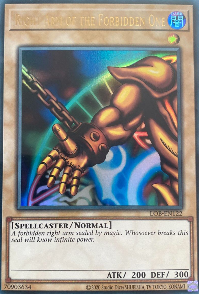 Right Arm of the Forbidden One (25th Anniversary) [LOB-EN122] Ultra Rare | Anubis Games and Hobby