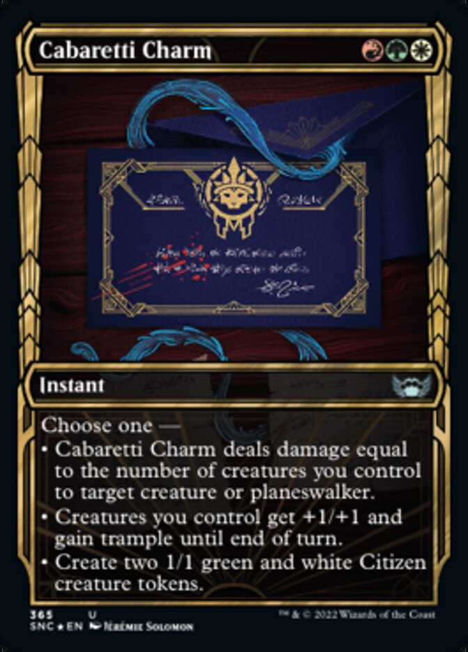 Cabaretti Charm (Showcase Golden Age Gilded Foil) [Streets of New Capenna] | Anubis Games and Hobby