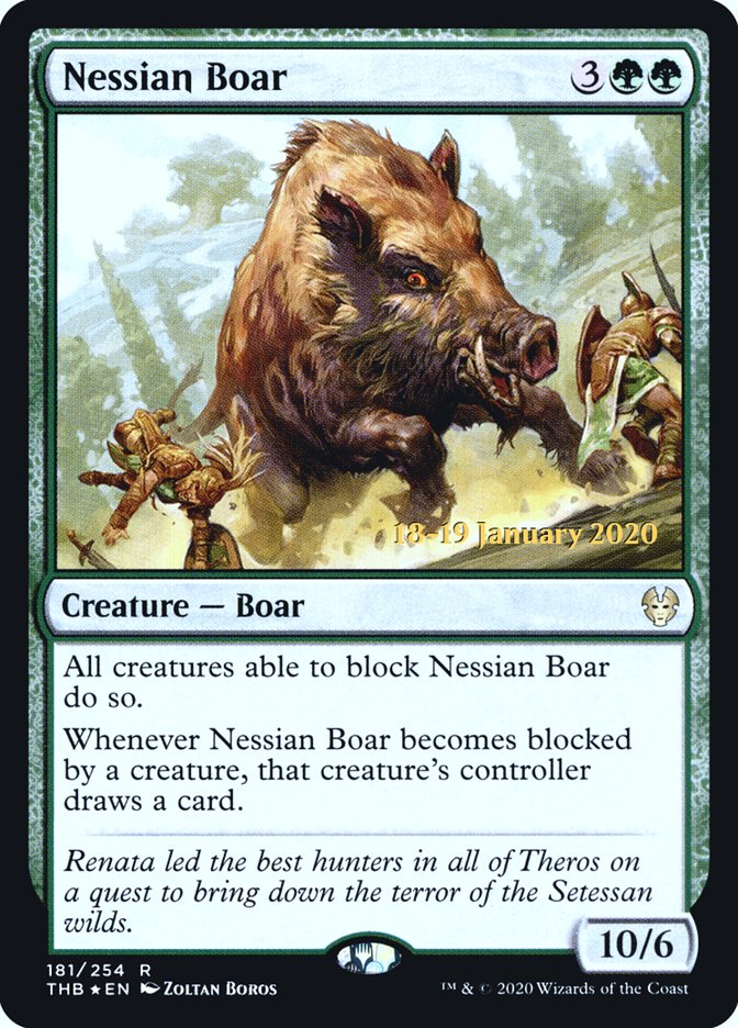 Nessian Boar [Theros Beyond Death Prerelease Promos] | Anubis Games and Hobby