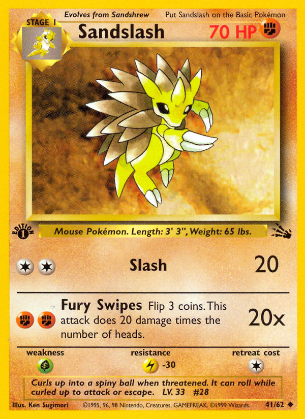 Sandslash (41/62) [Fossil 1st Edition] | Anubis Games and Hobby