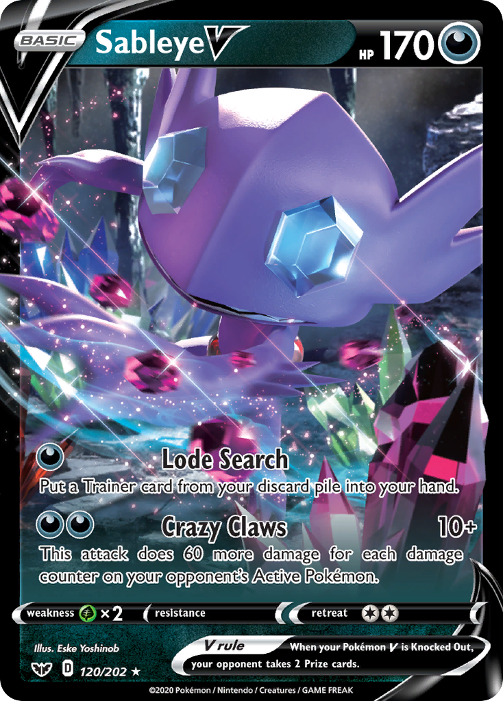 Sableye V (120/202) [Sword & Shield: Base Set] | Anubis Games and Hobby