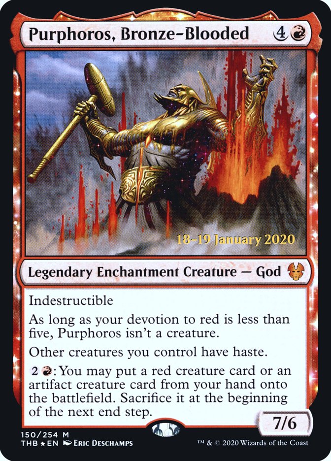 Purphoros, Bronze-Blooded [Theros Beyond Death Prerelease Promos] | Anubis Games and Hobby