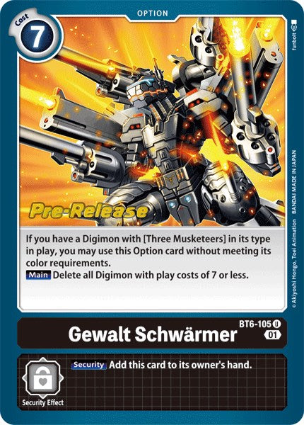 Gewalt Schwarmer [BT6-105] [Double Diamond Pre-Release Cards] | Anubis Games and Hobby