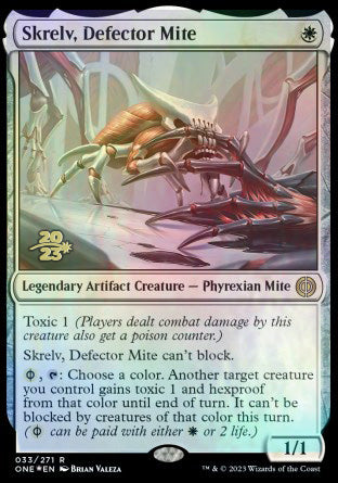 Skrelv, Defector Mite [Phyrexia: All Will Be One Prerelease Promos] | Anubis Games and Hobby