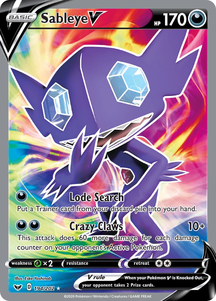 Sableye V (194/202) [Sword & Shield: Base Set] | Anubis Games and Hobby