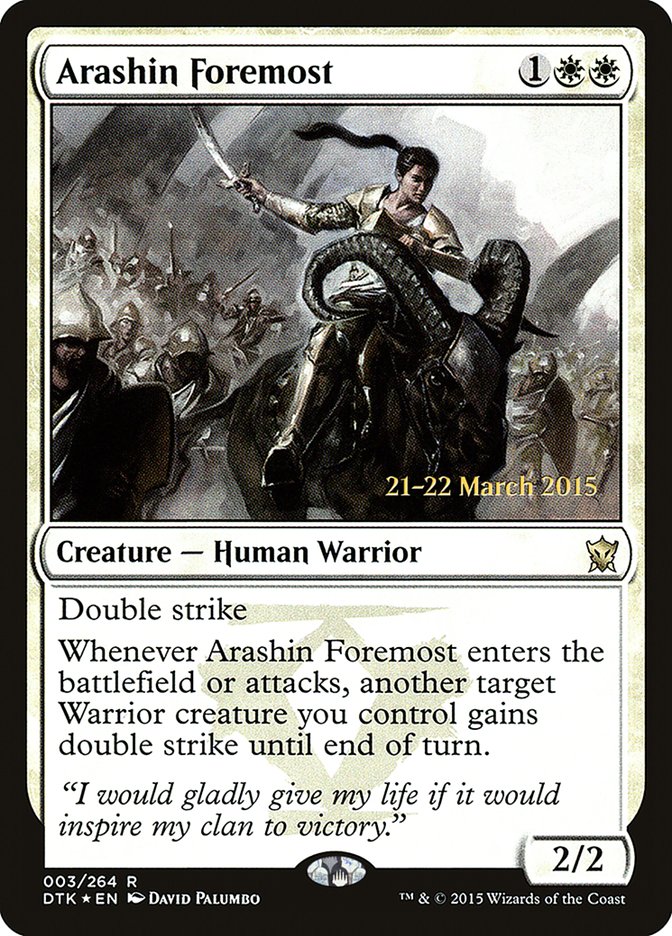 Arashin Foremost [Dragons of Tarkir Prerelease Promos] | Anubis Games and Hobby