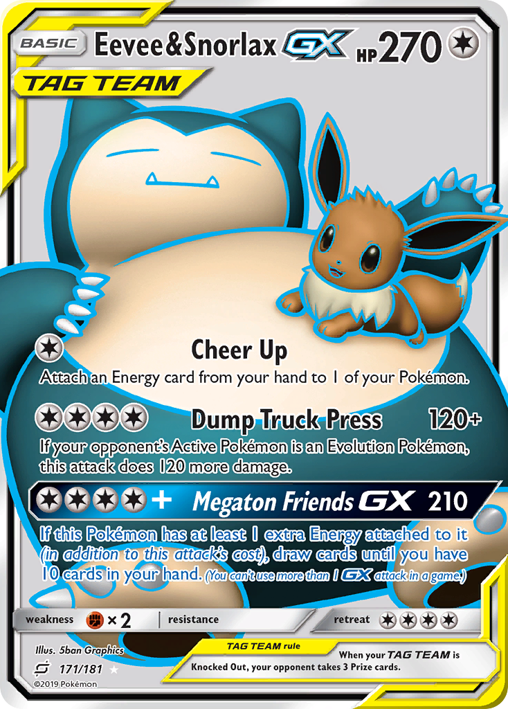 Eevee & Snorlax GX (171/181) [Sun & Moon: Team Up] | Anubis Games and Hobby