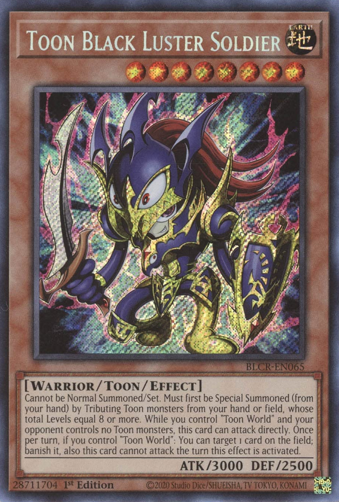 Toon Black Luster Soldier [BLCR-EN065] Secret Rare | Anubis Games and Hobby