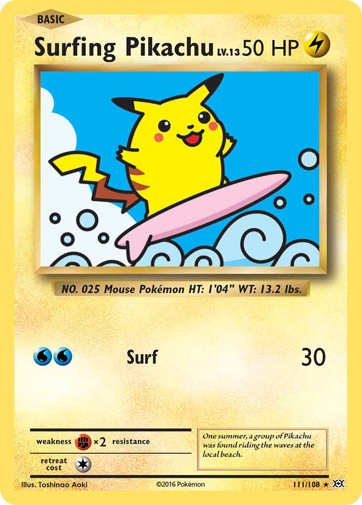 Surfing Pikachu (111/108) [XY: Evolutions] | Anubis Games and Hobby