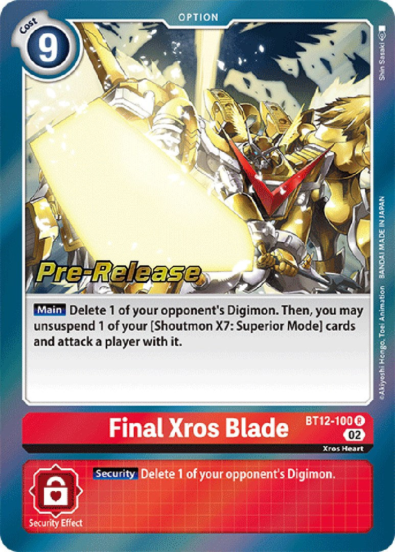 Final Xros Blade [BT12-100] [Across Time Pre-Release Cards] | Anubis Games and Hobby