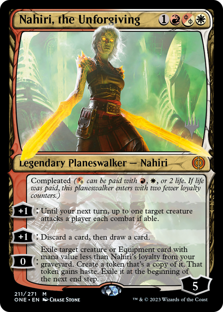 Nahiri, the Unforgiving (Promo Pack) [Phyrexia: All Will Be One Promos] | Anubis Games and Hobby