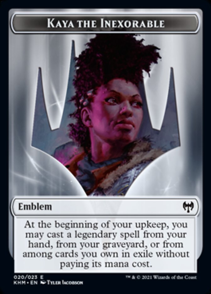 Kaya the Inexorable Emblem [Kaldheim Tokens] | Anubis Games and Hobby