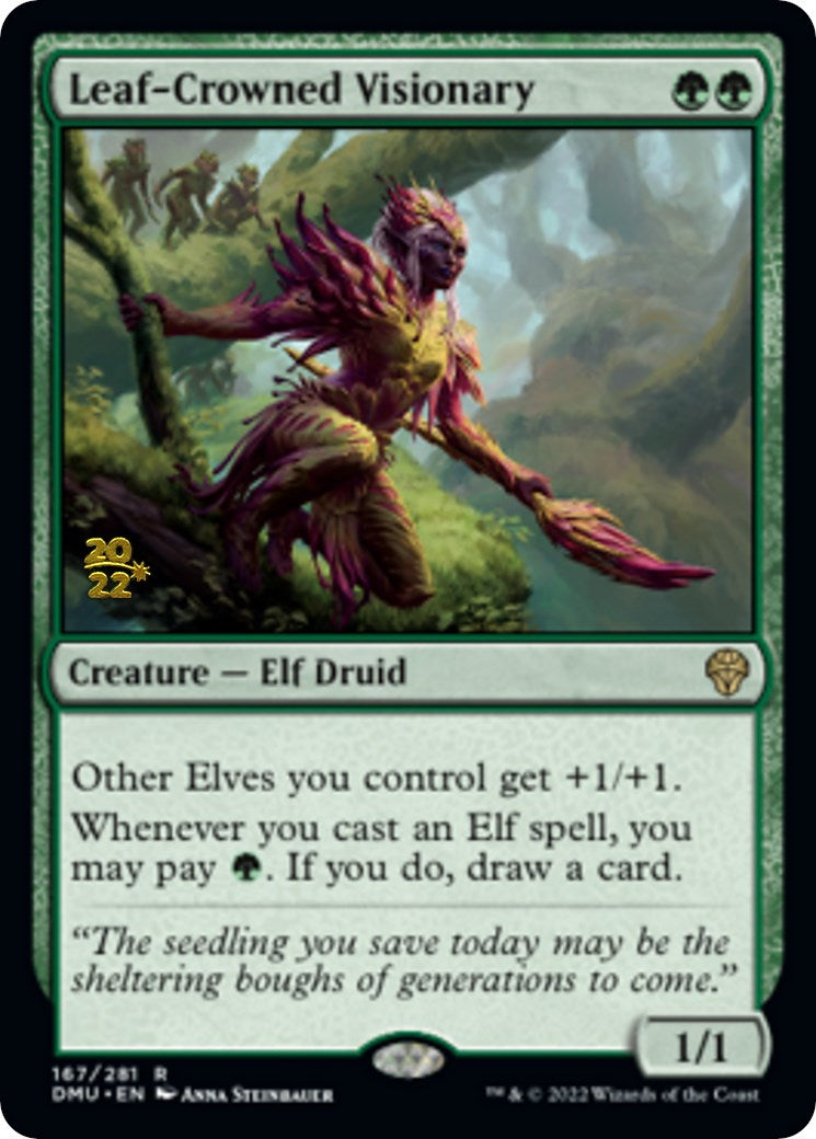 Leaf-Crowned Visionary [Dominaria United Prerelease Promos] | Anubis Games and Hobby