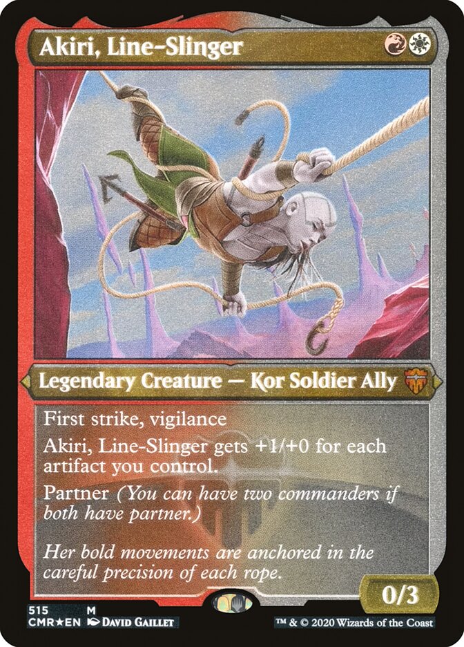 Akiri, Line-Slinger (Etched) [Commander Legends] | Anubis Games and Hobby