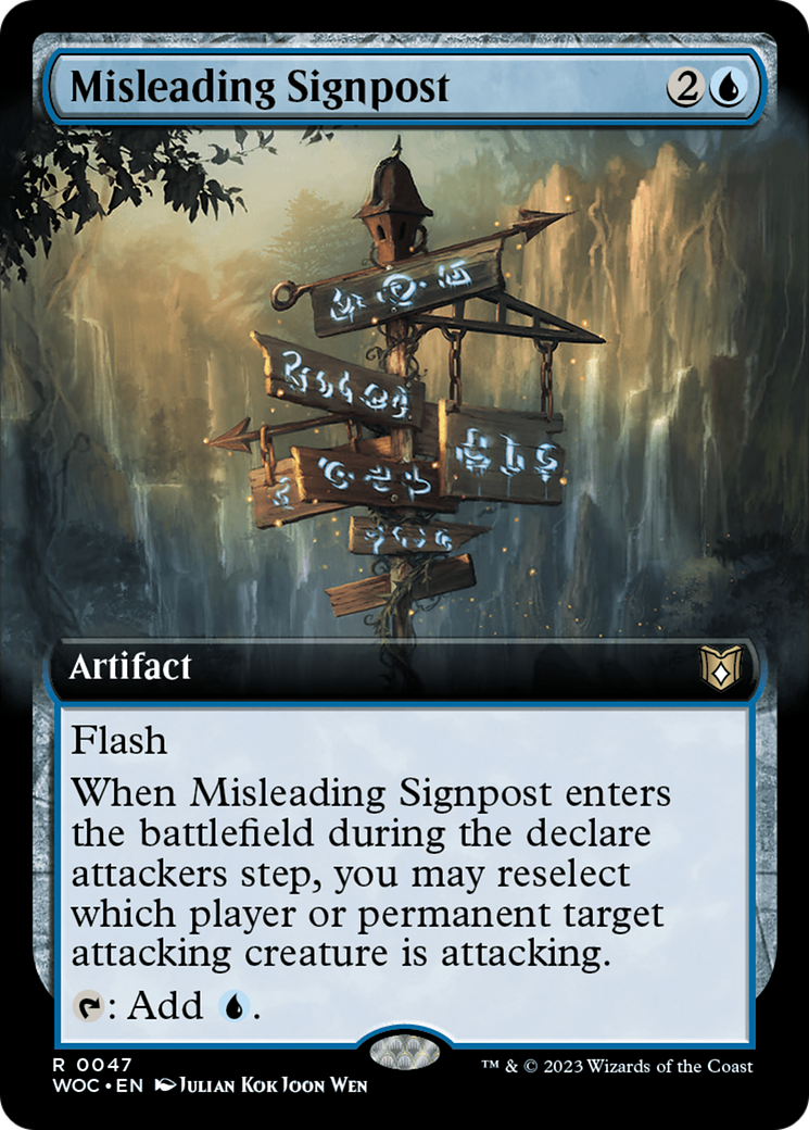 Misleading Signpost (Extended Art) [Wilds of Eldraine Commander] | Anubis Games and Hobby