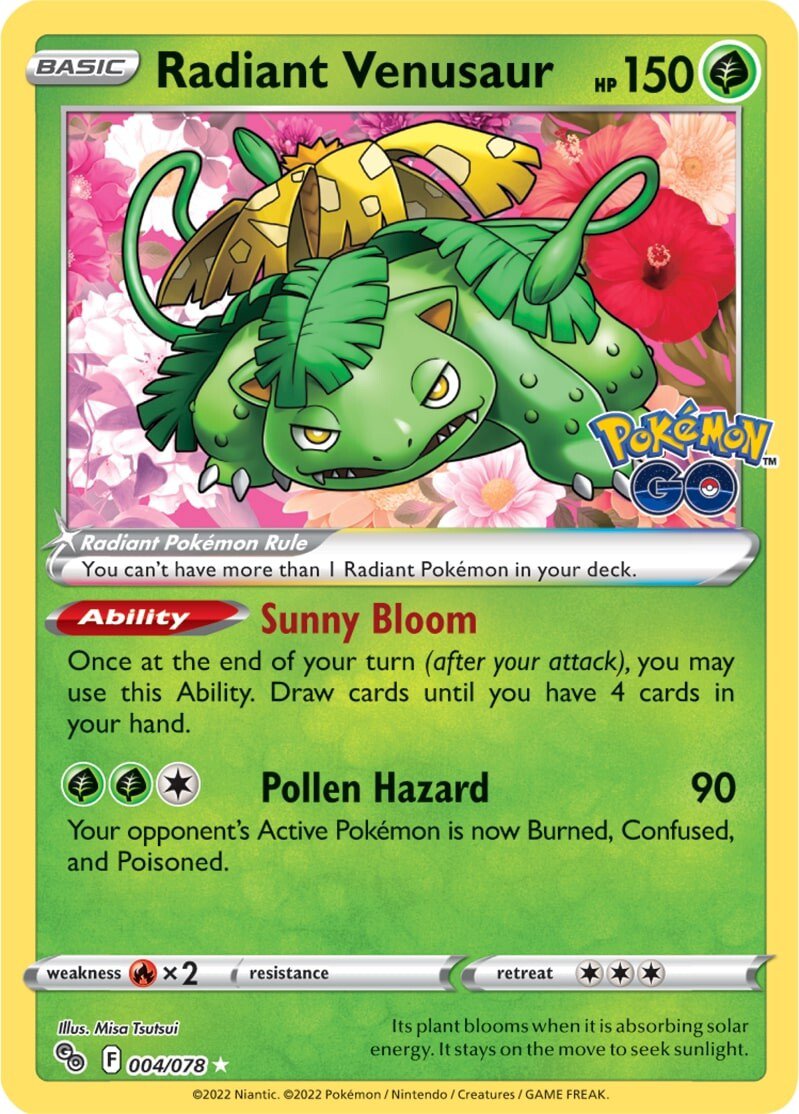 Radiant Venusaur (004/078) [Pokémon GO] | Anubis Games and Hobby