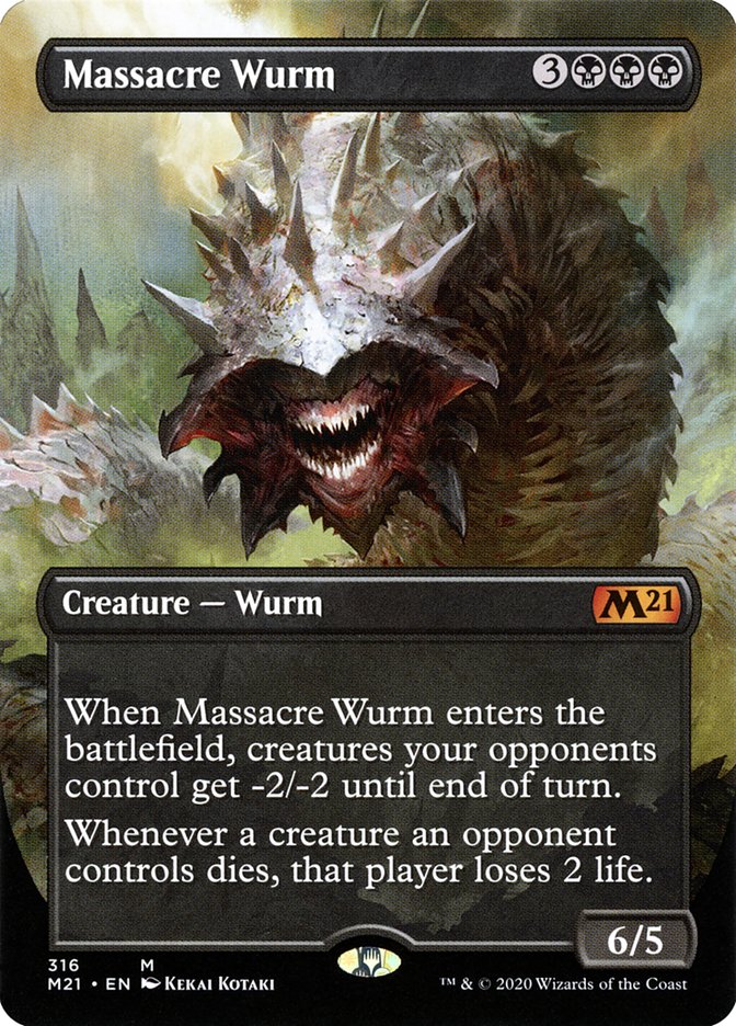 Massacre Wurm (Borderless Alternate Art) [Core Set 2021] | Anubis Games and Hobby