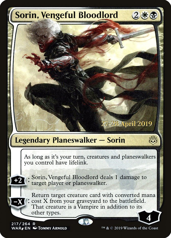 Sorin, Vengeful Bloodlord [War of the Spark Prerelease Promos] | Anubis Games and Hobby