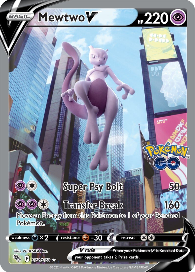 Mewtwo V (072/078) [Pokémon GO] | Anubis Games and Hobby