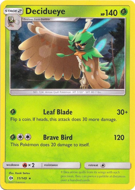 Decidueye (11/149) (Water Web Holo) [Sun & Moon: Base Set] | Anubis Games and Hobby