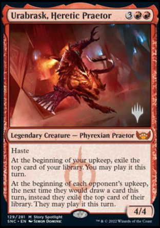 Urabrask, Heretic Praetor (Promo Pack) [Streets of New Capenna Promos] | Anubis Games and Hobby