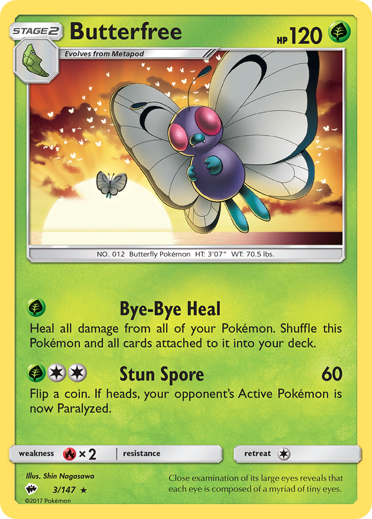 Butterfree (3/147) [Sun & Moon: Burning Shadows] | Anubis Games and Hobby