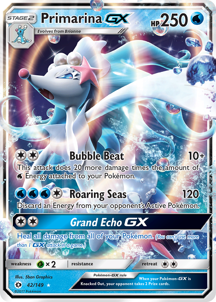 Primarina GX (42/149) [Sun & Moon: Base Set] | Anubis Games and Hobby