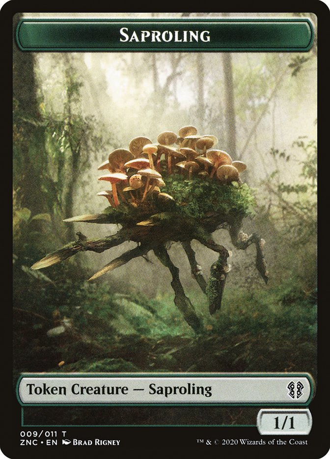 Beast // Saproling Double-Sided Token [Zendikar Rising Commander Tokens] | Anubis Games and Hobby