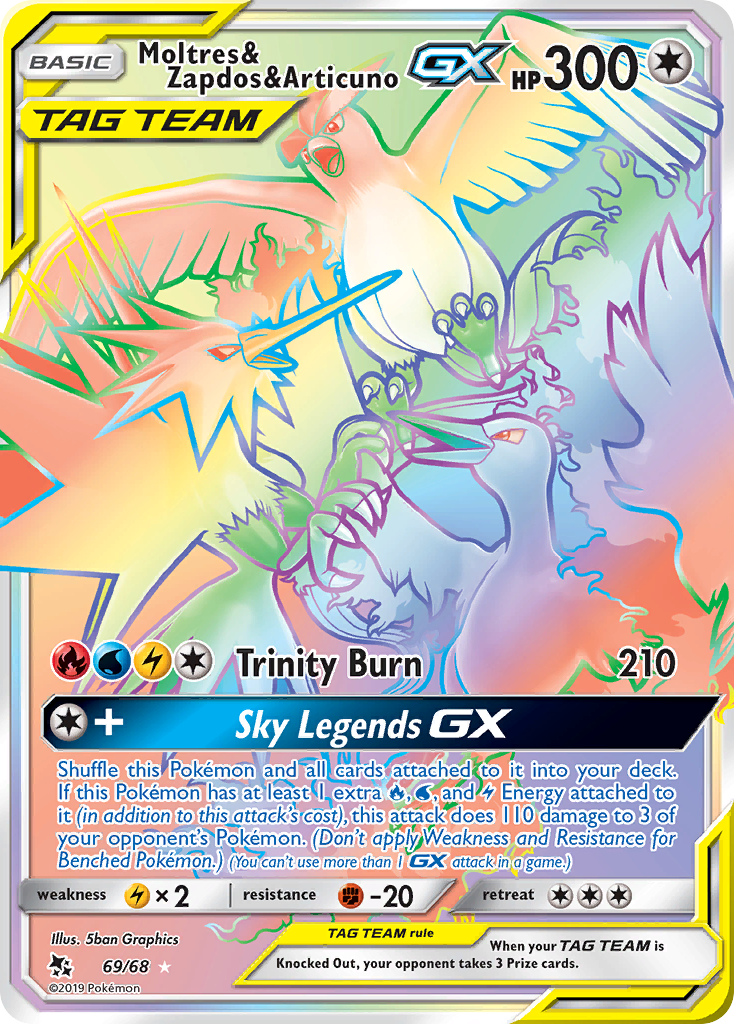 Moltres & Zapdos & Articuno GX (69/68) [Sun & Moon: Hidden Fates] | Anubis Games and Hobby