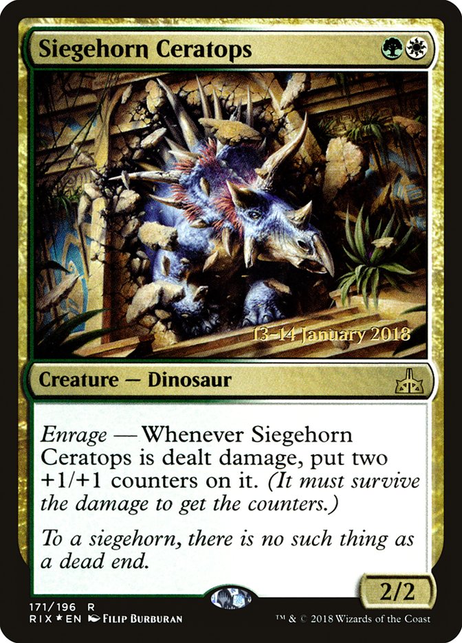 Siegehorn Ceratops [Rivals of Ixalan Prerelease Promos] | Anubis Games and Hobby