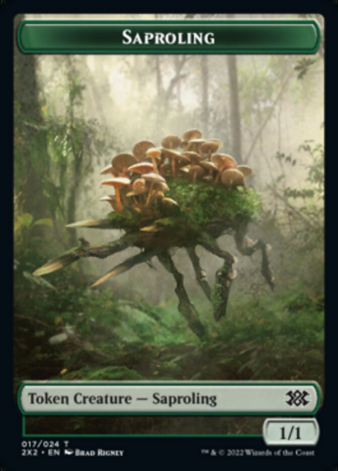 Saproling // Spirit (008) Double-Sided Token [Double Masters 2022 Tokens] | Anubis Games and Hobby