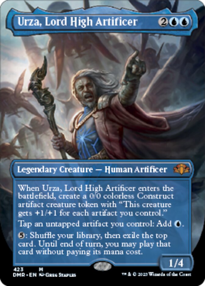 Urza, Lord High Artificer (Borderless Alternate Art) [Dominaria Remastered] | Anubis Games and Hobby