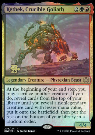 Kethek, Crucible Goliath [Phyrexia: All Will Be One Prerelease Promos] | Anubis Games and Hobby