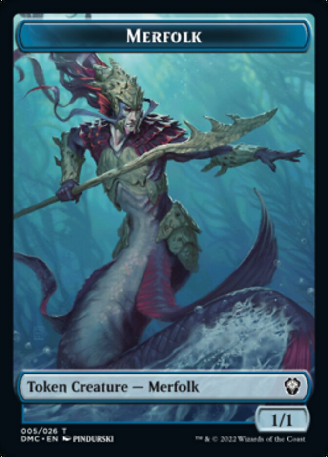 Saproling // Merfolk Double-Sided Token [Dominaria United Tokens] | Anubis Games and Hobby