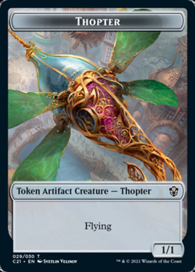 Golem (027) // Thopter Double-Sided Token [Commander 2021 Tokens] | Anubis Games and Hobby