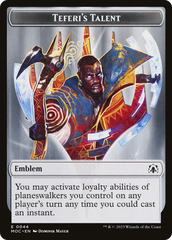 First Mate Ragavan // Teferi's Talent Emblem Double-Sided Token [March of the Machine Commander Tokens] | Anubis Games and Hobby