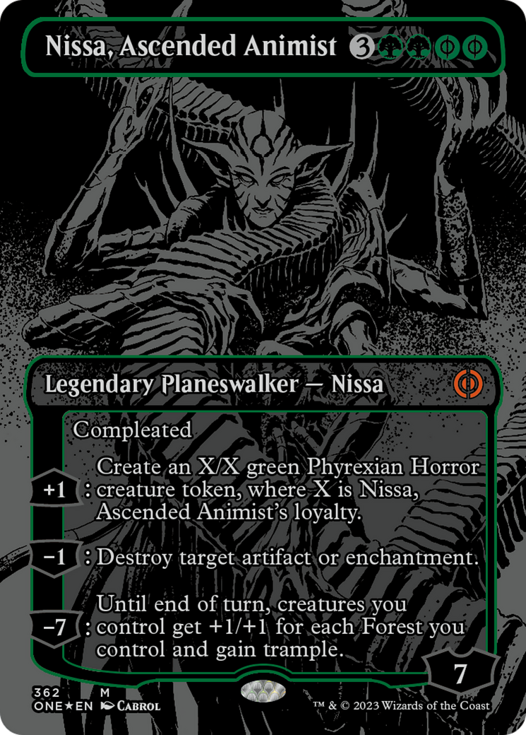 Nissa, Ascended Animist (Oil Slick Raised Foil) [Phyrexia: All Will Be One] | Anubis Games and Hobby