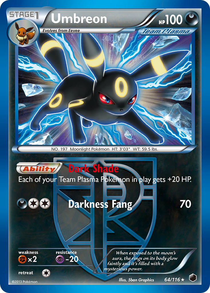 Umbreon (64/116) [Black & White: Plasma Freeze] | Anubis Games and Hobby