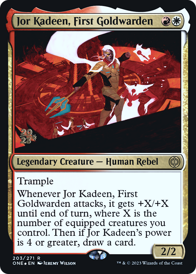 Jor Kadeen, First Goldwarden [Phyrexia: All Will Be One Prerelease Promos] | Anubis Games and Hobby