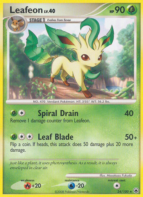 Leafeon (24/100) (Theme Deck Exclusive) [Diamond & Pearl: Majestic Dawn] | Anubis Games and Hobby