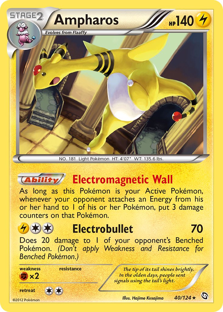 Ampharos (40/124) (Cosmos Holo) (Blister Exclusive) [Black & White: Dragons Exalted] | Anubis Games and Hobby