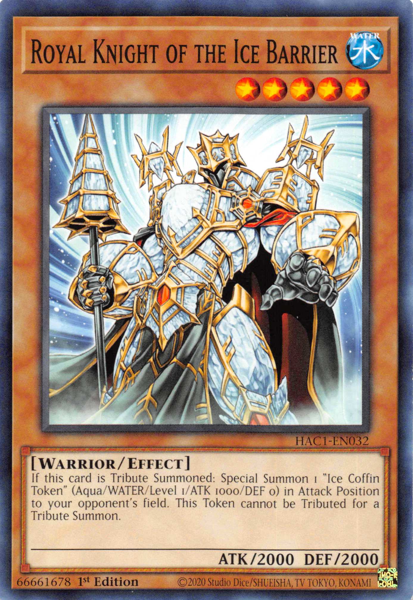 Royal Knight of the Ice Barrier [HAC1-EN032] Common | Anubis Games and Hobby