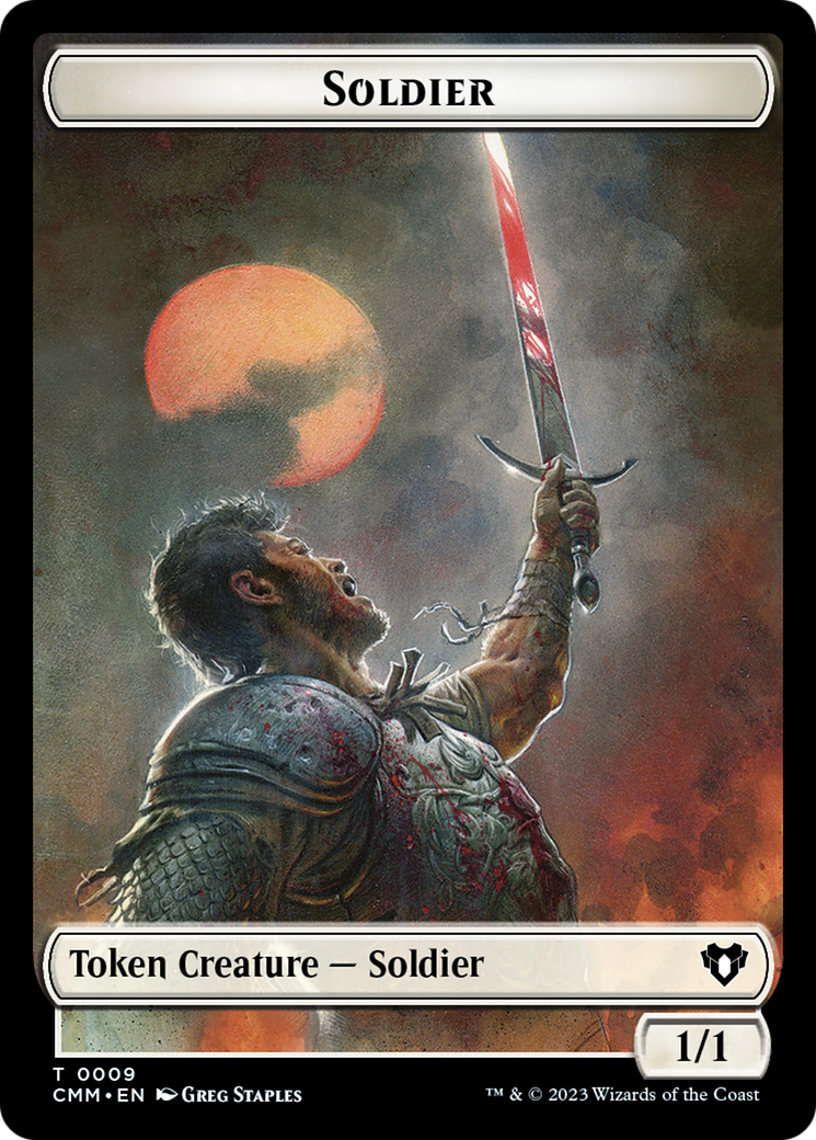 Soldier (0009) // Daretti, Scrap Savant Emblem Double-Sided Token [Commander Masters Tokens] | Anubis Games and Hobby