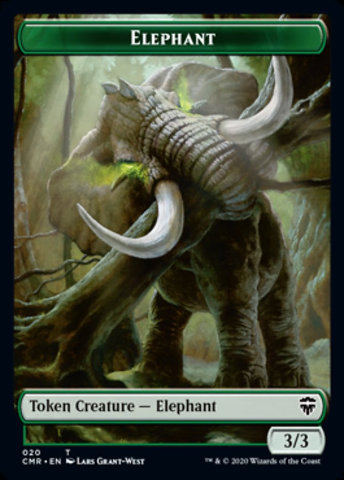 Elephant // Soldier Double-Sided Token [Commander Legends Tokens] | Anubis Games and Hobby