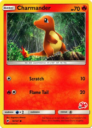 Charmander (18/147) (Charizard Stamp #42) [Battle Academy 2020] | Anubis Games and Hobby