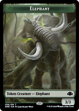 Elephant // Cat (008) Double-Sided Token [Dominaria Remastered Tokens] | Anubis Games and Hobby