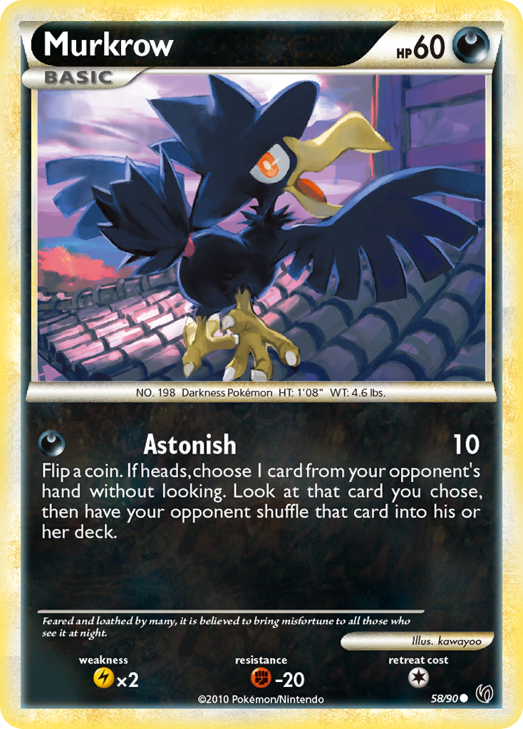 Murkrow (58/90) [HeartGold & SoulSilver: Undaunted] | Anubis Games and Hobby